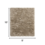 Faux sheepskin fluffy area rug detail shot showing non-slip suede backing