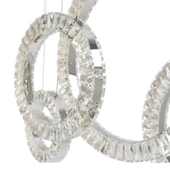 5 Hoop Crystal Progression Chandelier // Chrome