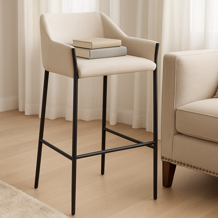 Andover Barstool: Contemporary Steel & Fabric Design