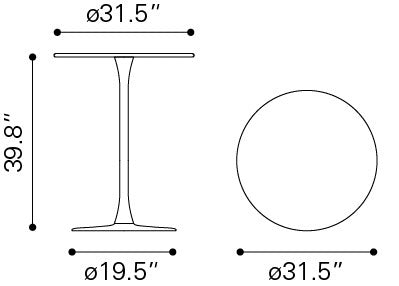 Soleil Bar Table White