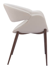 Limay Dining Chair Beige & Walnut