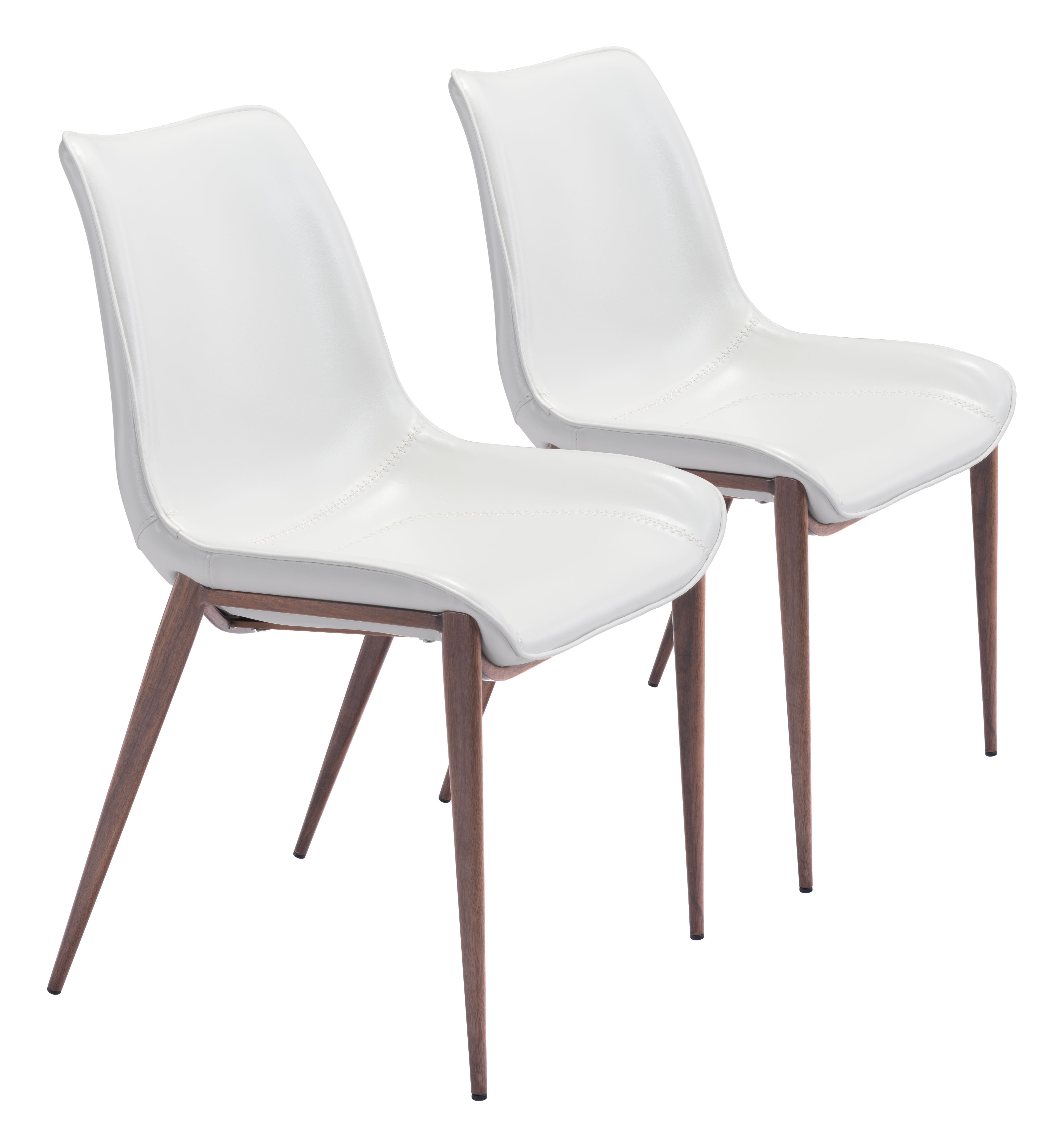 Magnus Dining Chair White & Walnut