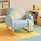 Premium Blue Velvet Toddler Rocking Chair with Solid Rubber Wood Frame - ASTM Certified Kids Furniture for Ages 0-5