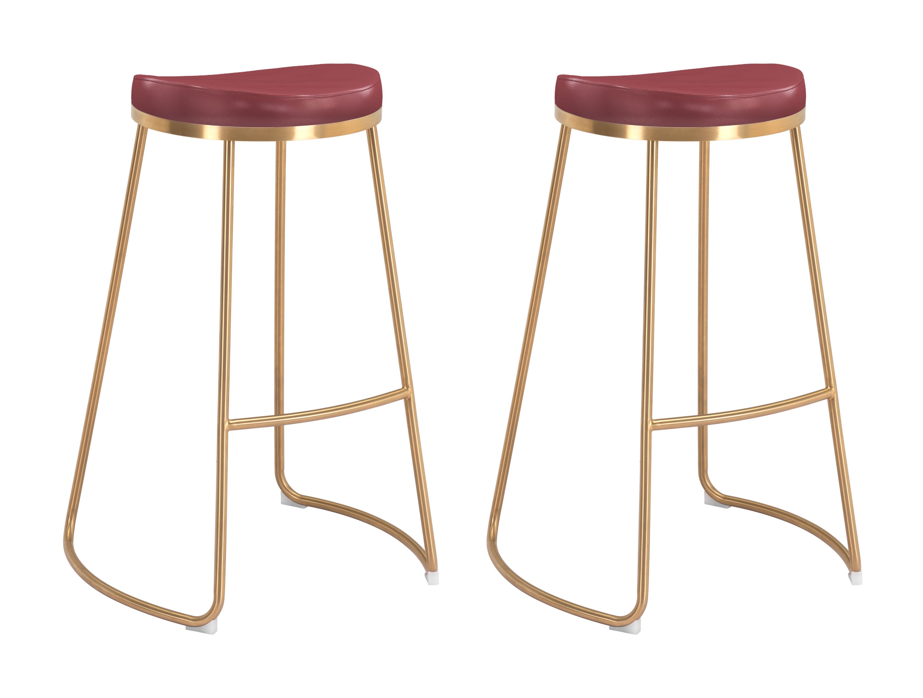 Bree Barstool Burgundy & Gold