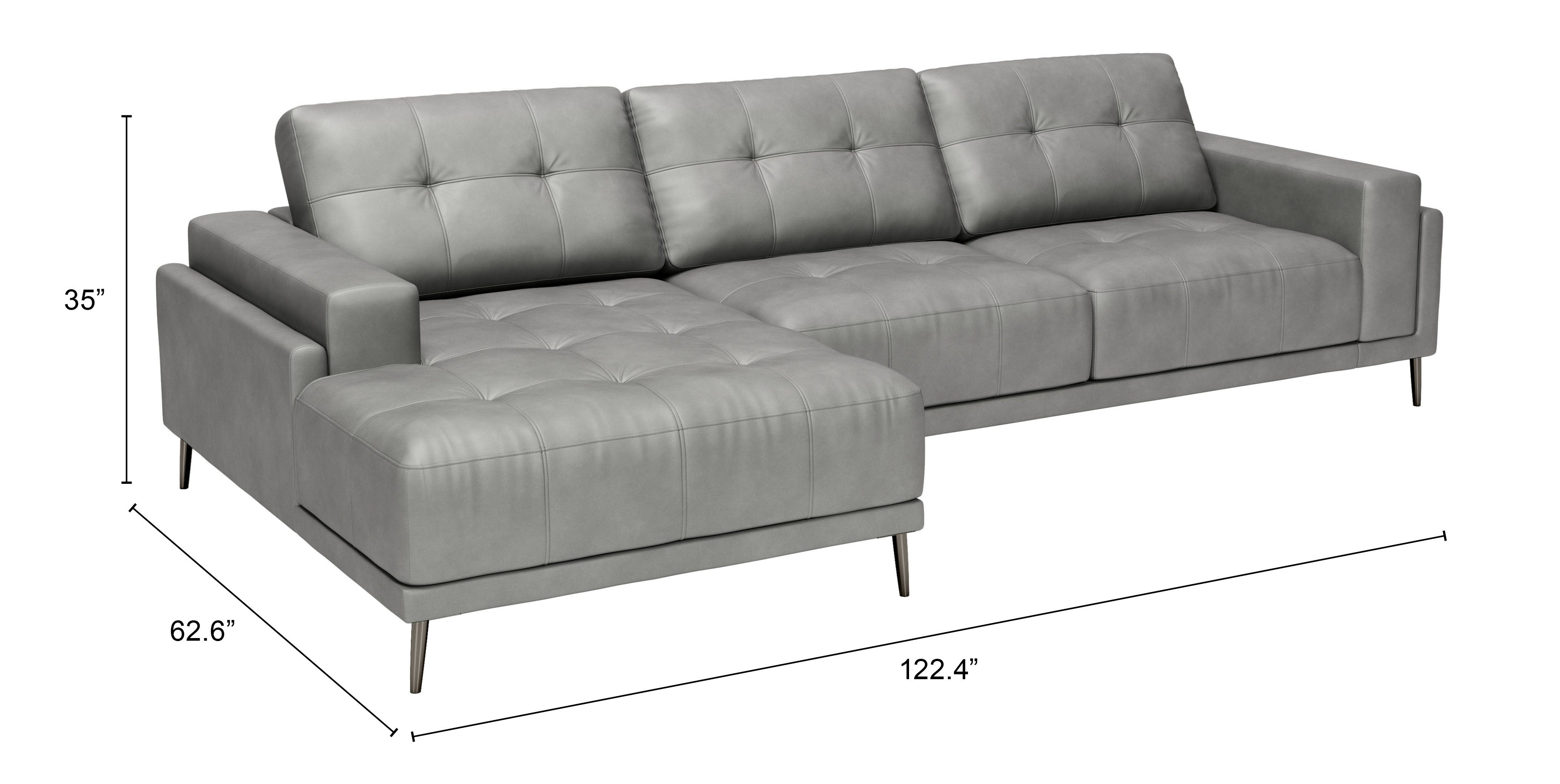 Bliss LAF Chaise Sectional Gray