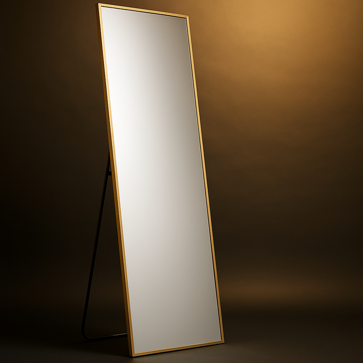 64" Sleek Gold Frame Full Length Mirror