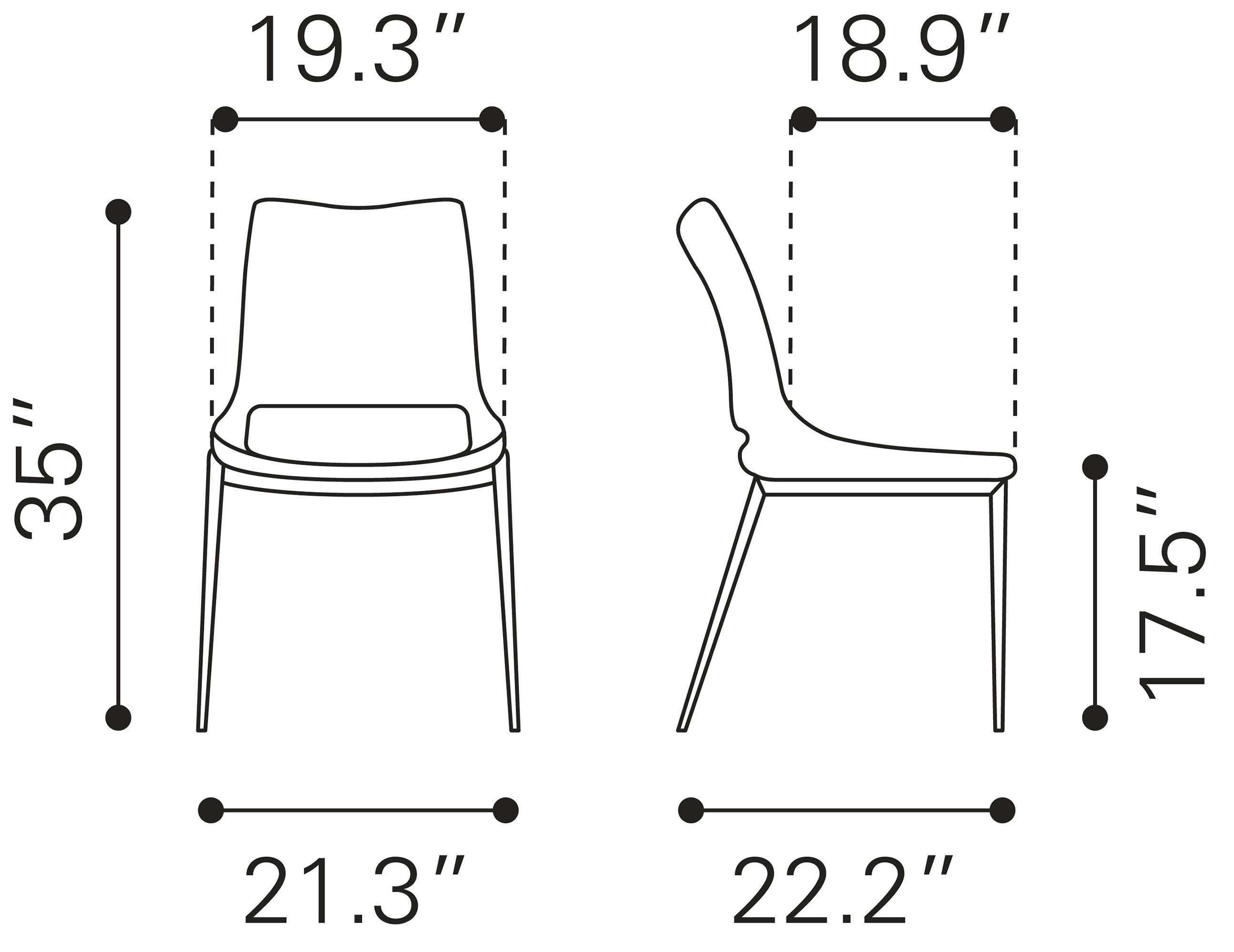 Ace Dining Chair White & Silver