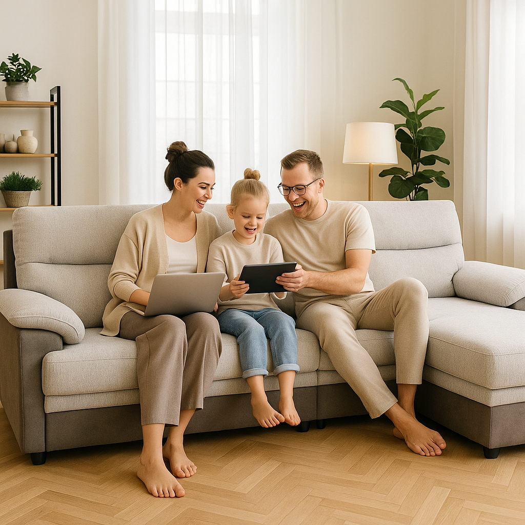 Multi-Functional Brown & Beige Sectional Sleeper with Power Recliner & Storage - 4-Seat Left-Facing Sofa