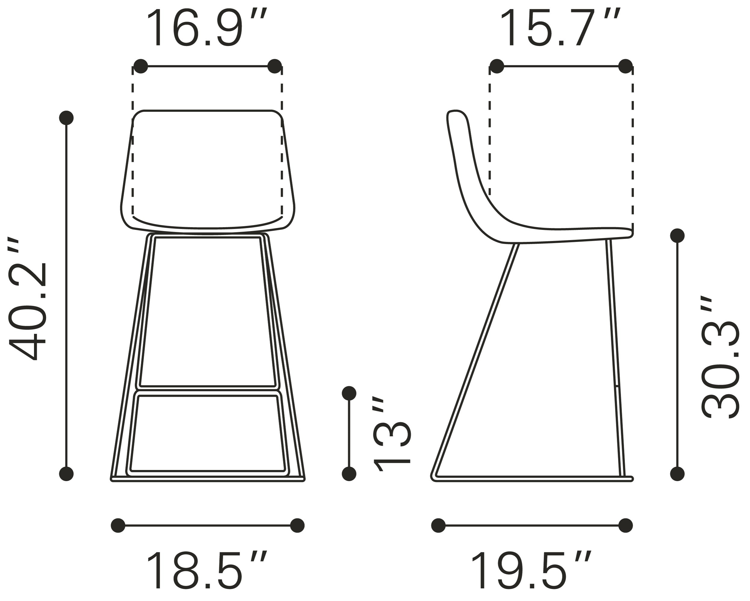 Adele Barstool (Set of 2) Black & Gold