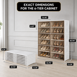 Foldable shoe cabinet dimensions showing assembled and folded measurements