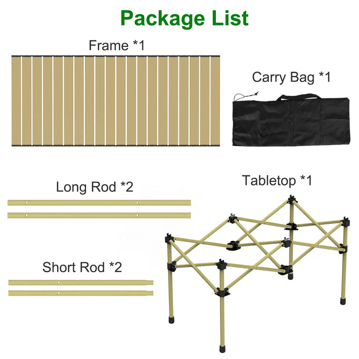 TrailMate Folding Carbon Steel Camping Table – Portable Roll-Up Picnic & BBQ Table with Carry Bag