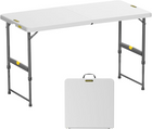 folding table used during picnic for food and drinks setup