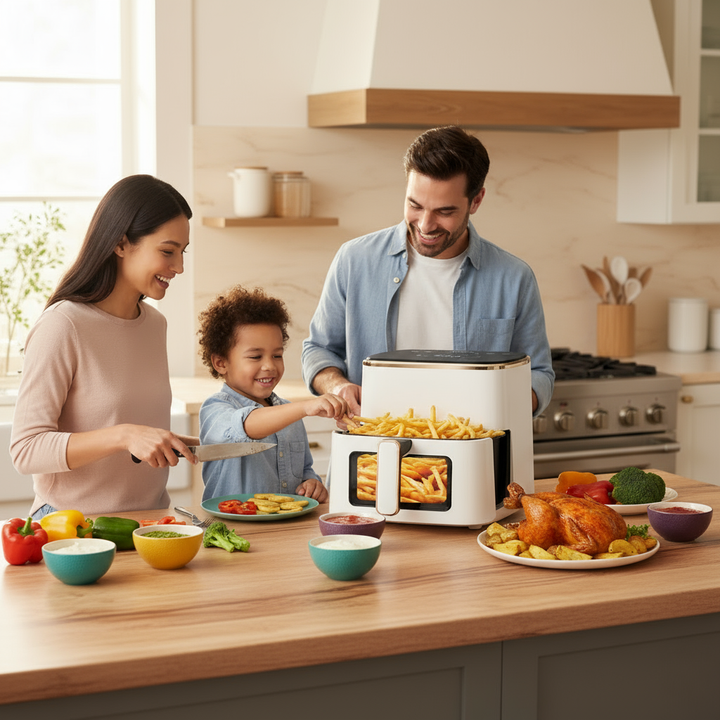 VEWIOR Air Fryer, 5.3Qt Airfryer with Viewing Window, 7 Custom Presets Large Air Fryer Oven with Smart Digital Touchscreen,Non-stick and Dishwasher-Safe Basket(banned by Amazon)