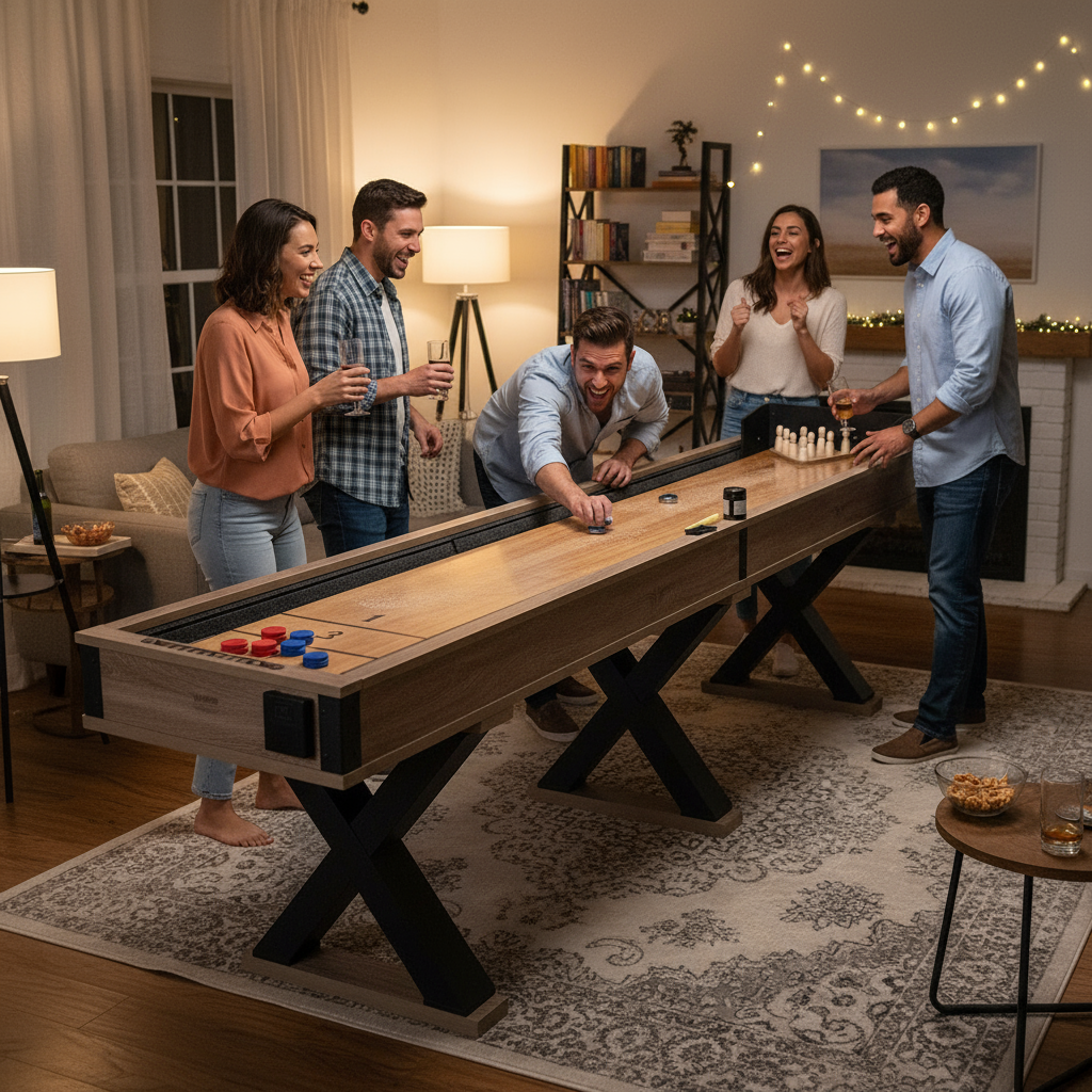 11.5 ft Shuffleboard Table – 2-in-1 Shuffleboard & Bowling Combo Game Set | Arcade Game Table | Trufairs