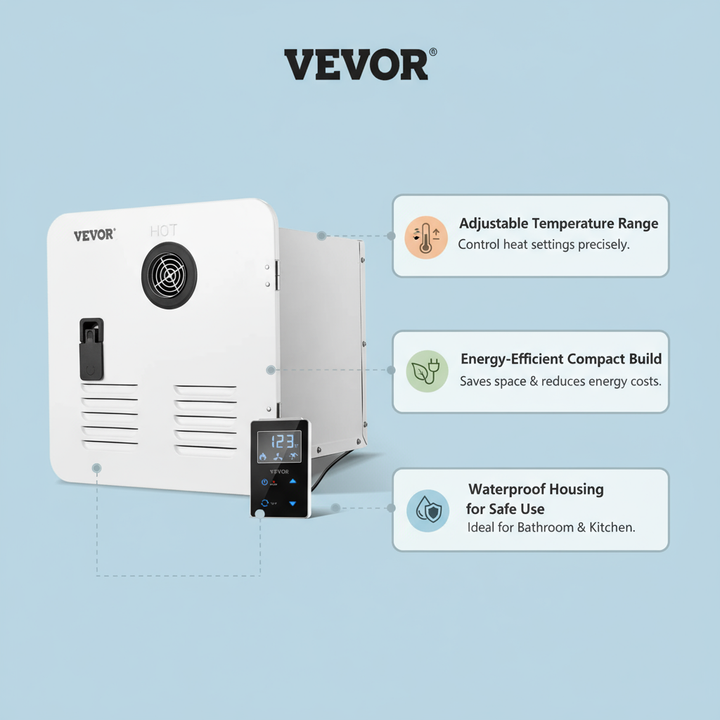 RV Tankless Water Heater 15x15 in Propane Gas 42000BTU with Controller