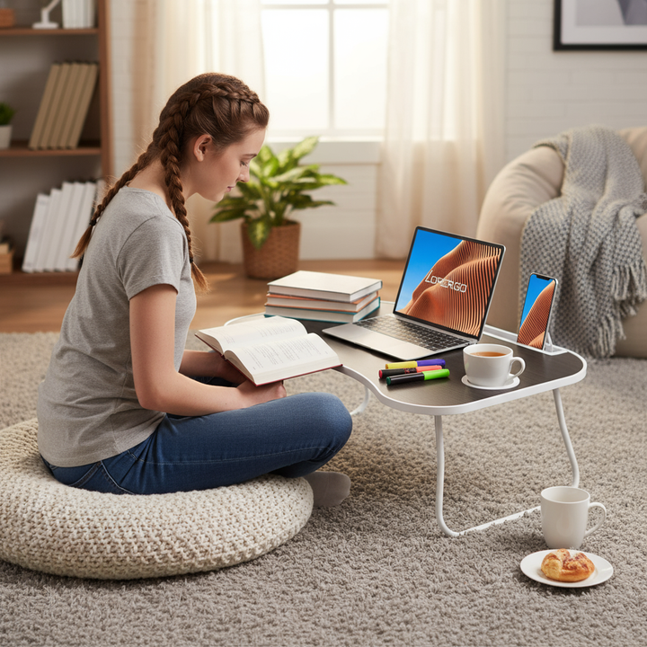 Ergonomic Portable Laptop Desk – Comfortable Work & Study Companion | Foldable Lap Desk | Trufairs