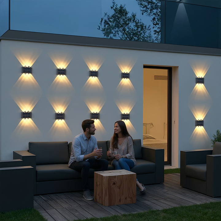 Waterproof Solar Wall Light – 6-LED Outdoor Decorative Lights for Landscape, Garden, Courtyard, or Street | Trufairs