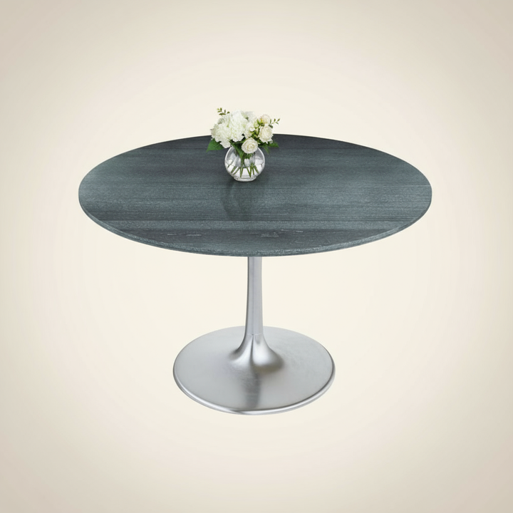 Metropolis Dining Table Gray & Silver