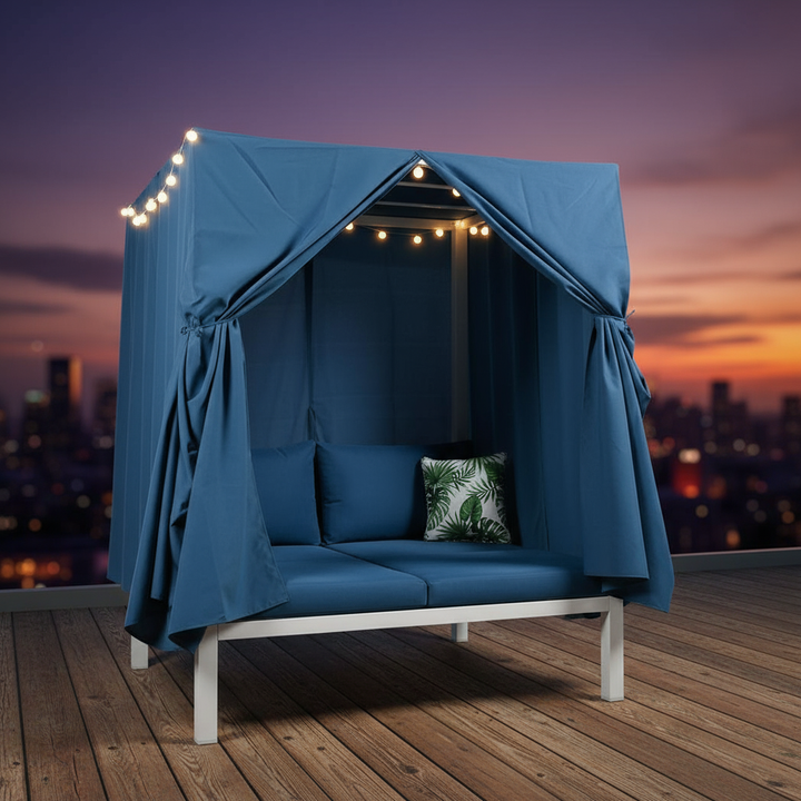 Exclusive UStyle Outdoor Patio Sunbed with Curtains - Premium High Comfort Multi-Scenario Collection