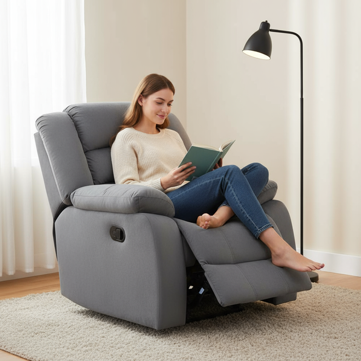 40" Contemporary Grey Fabric Chair