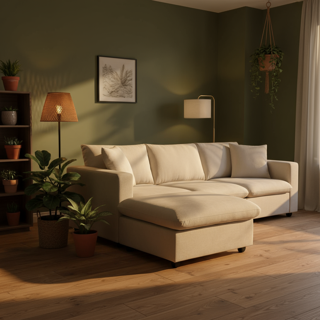 [VIDEO] 101"x66" Premium Cloud Collection L-Shaped Sectional - 4-Seat Modular Sofa with Wide Seats, Throw Pillows & Convertible Ottoman for Living Room, Apartment & Office (4 Color Option)