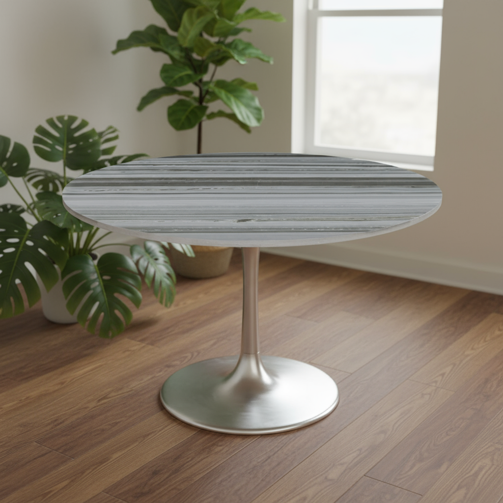 Star City Dining Table Gray & Silver