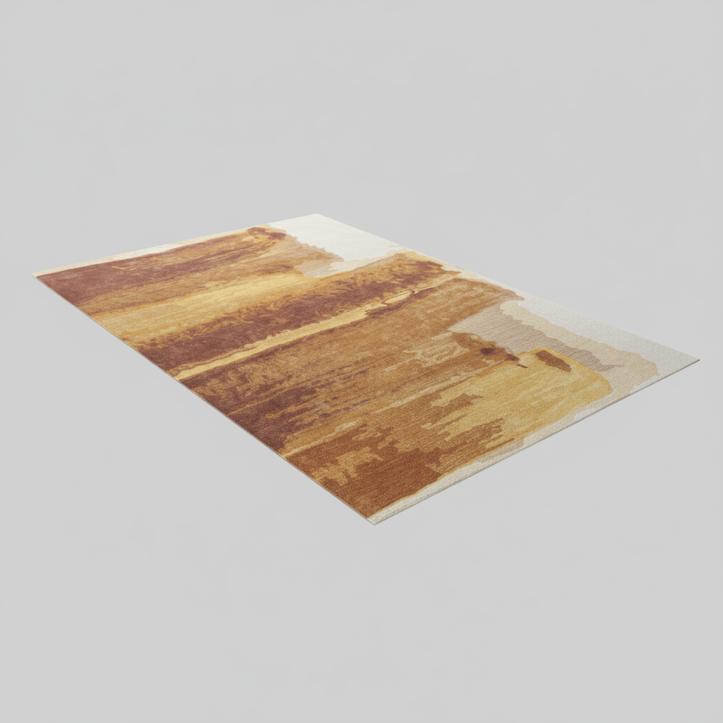 Transitional Abstract Red/Orange/Ivory Area Rug