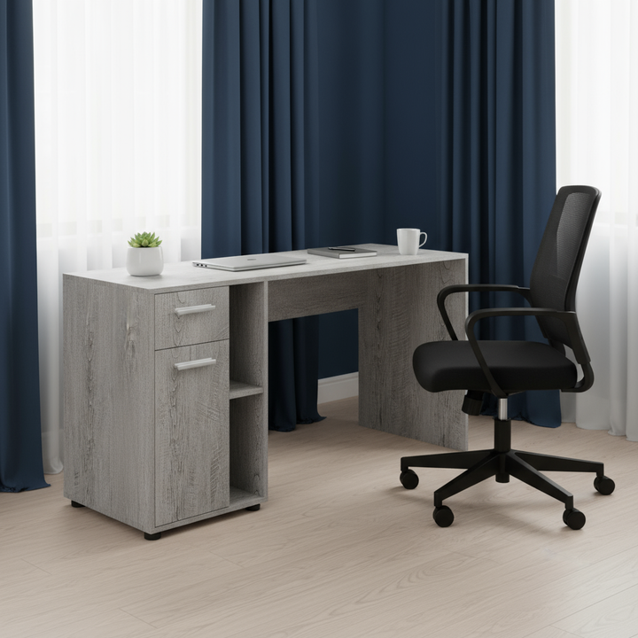 46" Gray Wood L Shape Computer Desk