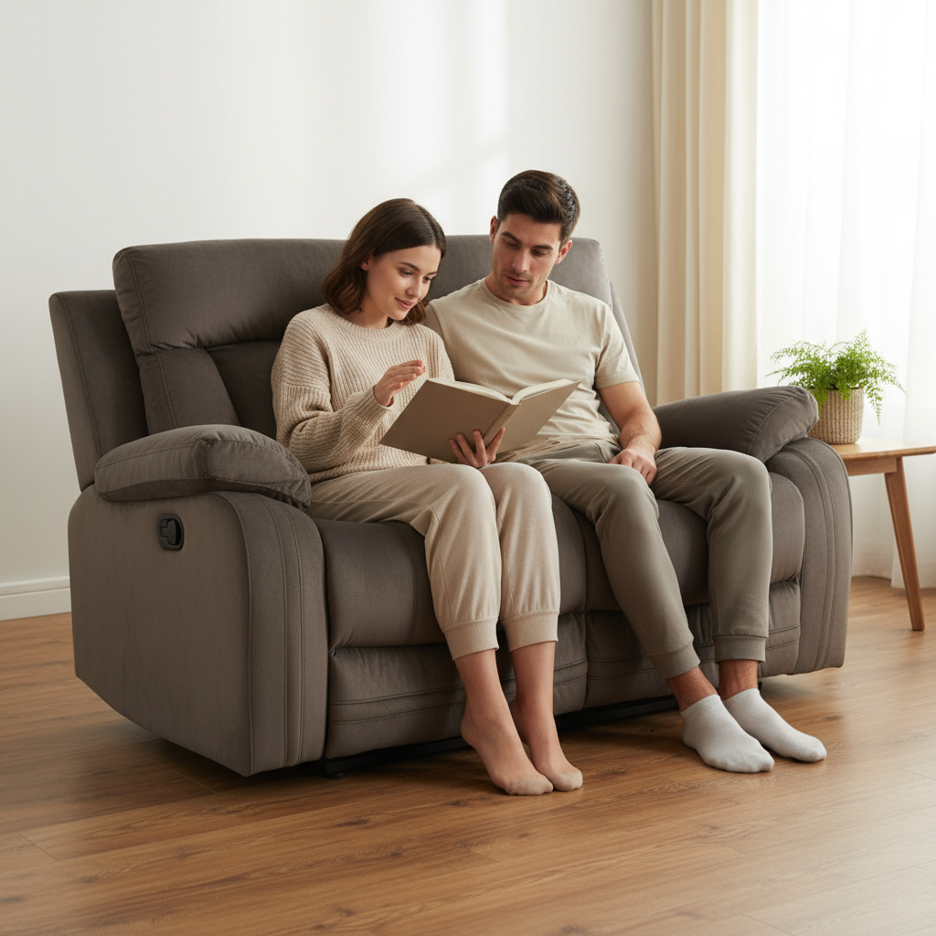40" Modern Brown Fabric Loveseat