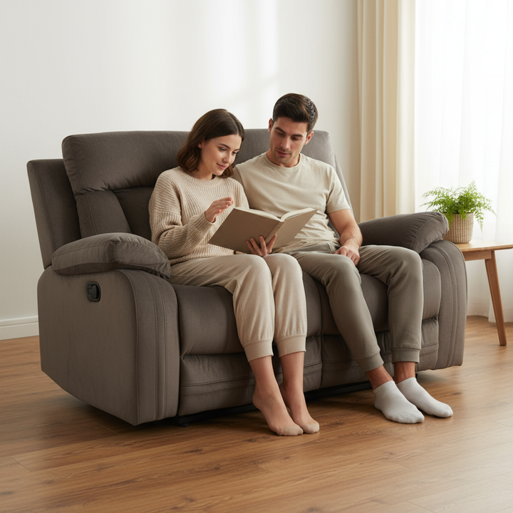 40" Modern Brown Fabric Loveseat