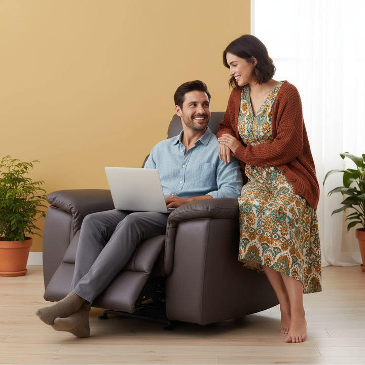 41" Brown Fascinating Leather Reclining Chair