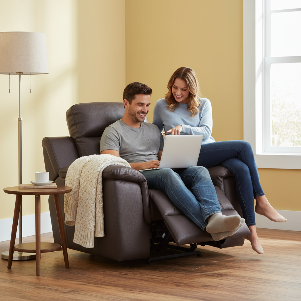 41" Brown Fascinating Leather Reclining Chair