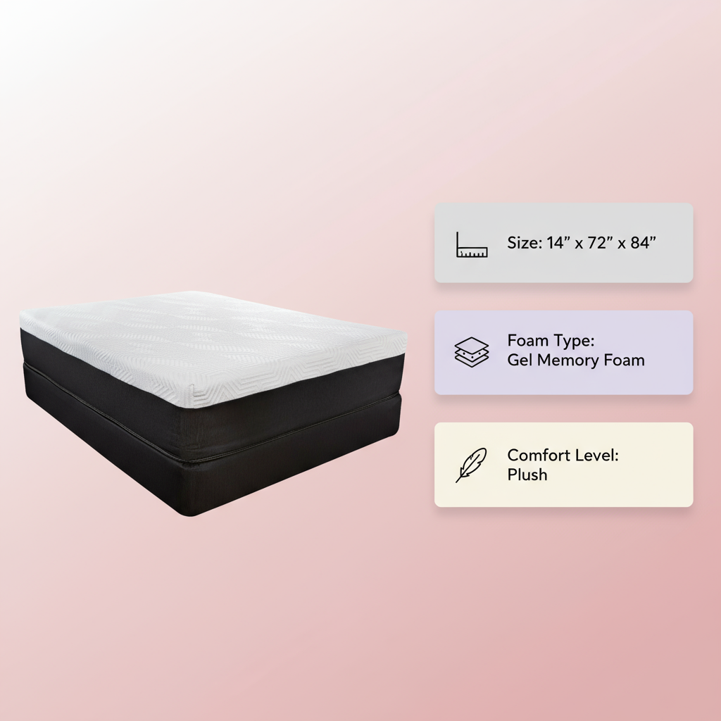 14" x72" x 84" Inch Multi Size Hybrid Pocket Coil Copper Infused Gel Memory Foam Mattress