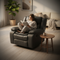 Gray Leather Match Manual Reclining Chair - Premium Power Recliner for Living Room Comfort