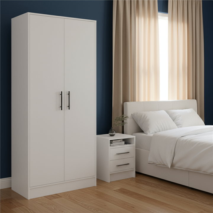 Two Piece White Bedroom Set