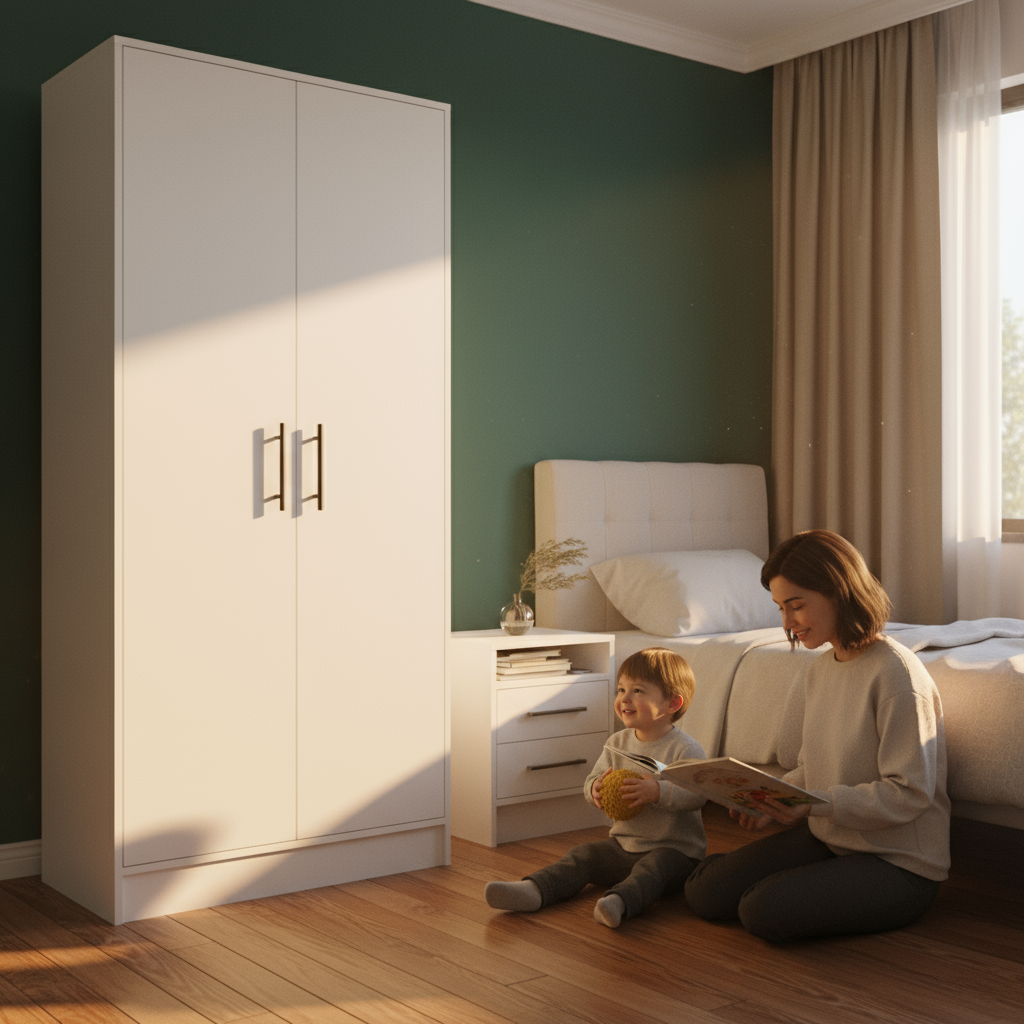 Two Piece White Bedroom Set