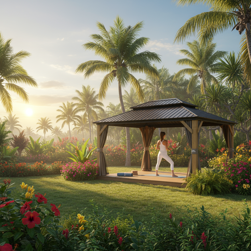 Exclusive 12' x 16' Cedar Wood Gazebo - Premium Solid Wood Hardtop Pavilion with Galvanized Steel Double Roof