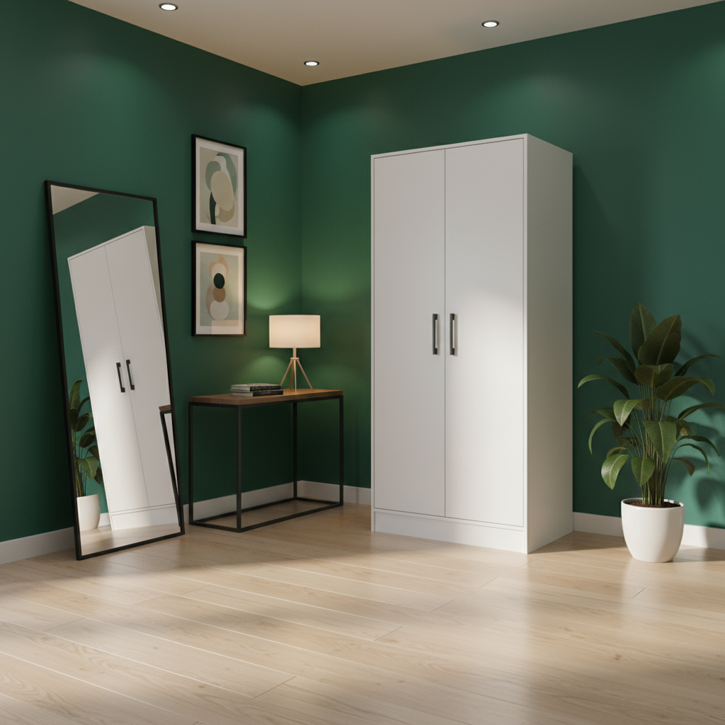 Two Piece White Bedroom Set