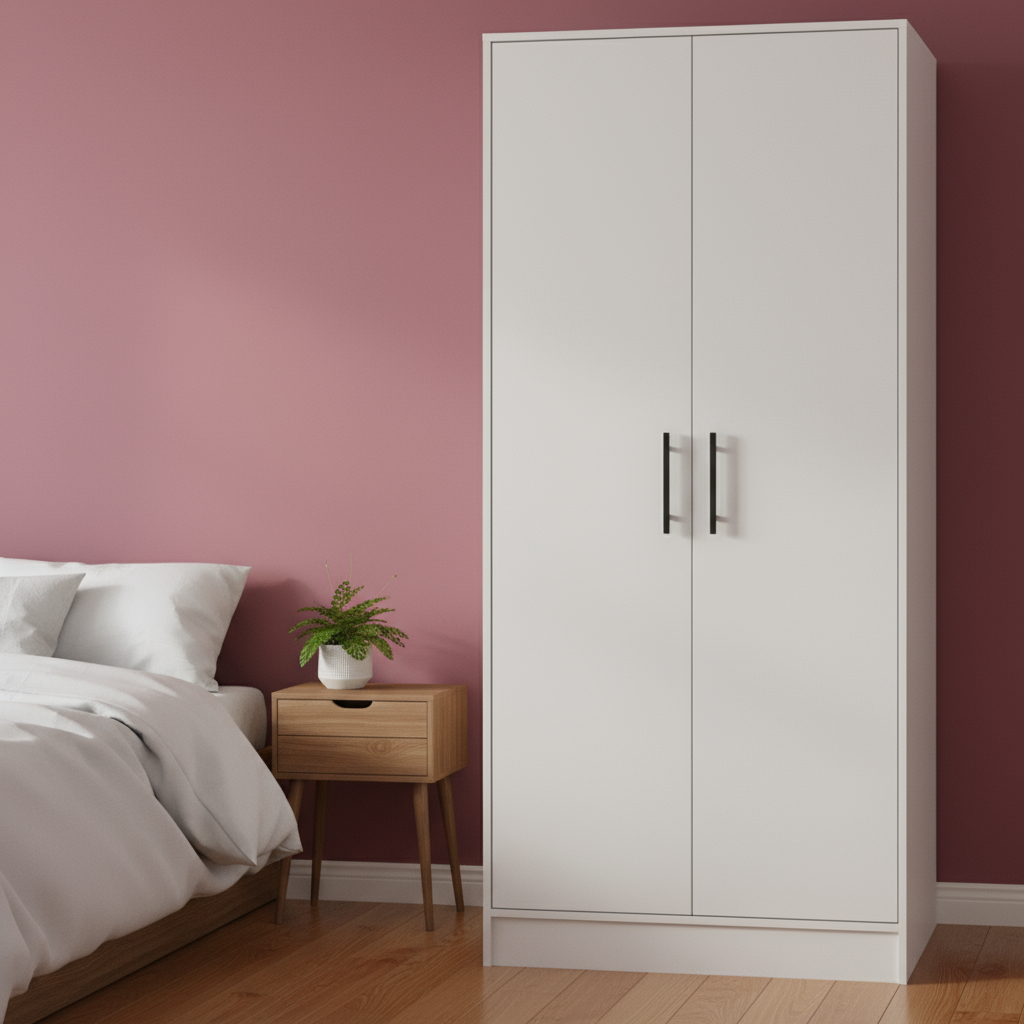 Two Piece White Bedroom Set