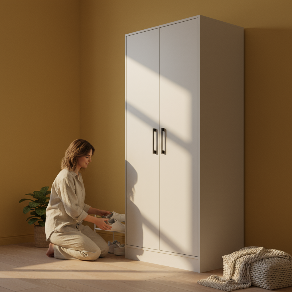 Two Piece White Bedroom Set