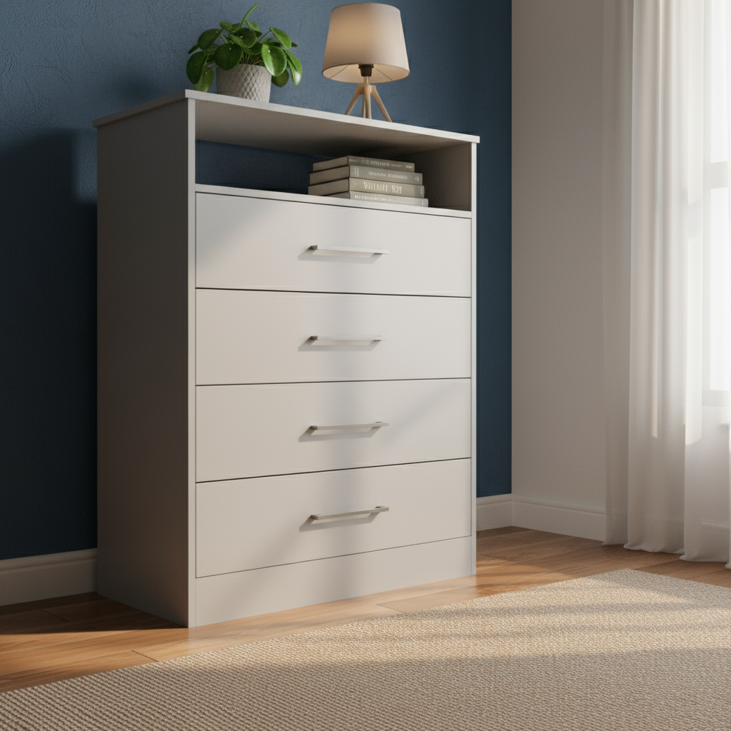 Two Piece White Bedroom Set