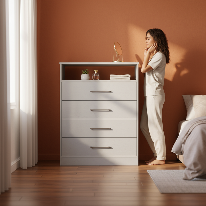 Two Piece White Bedroom Set