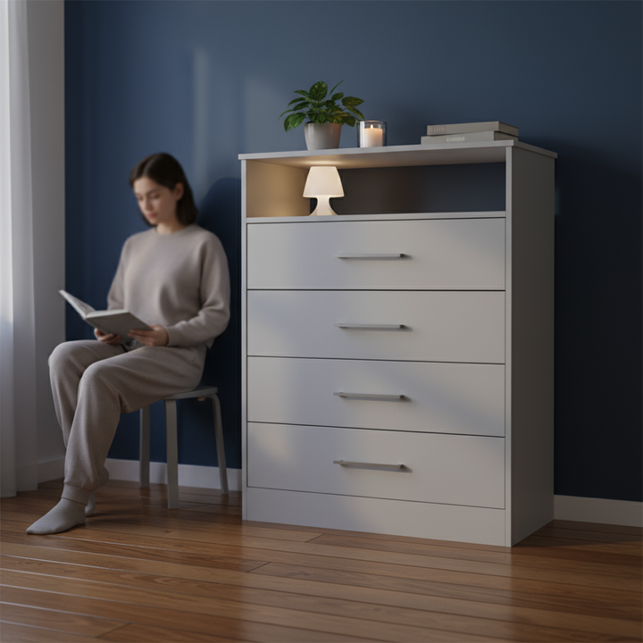 Two Piece White Bedroom Set