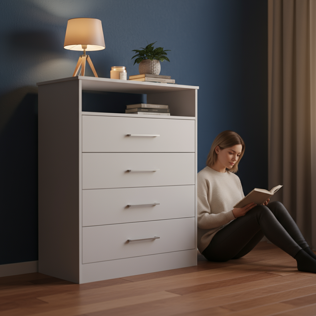 Two Piece White Bedroom Set