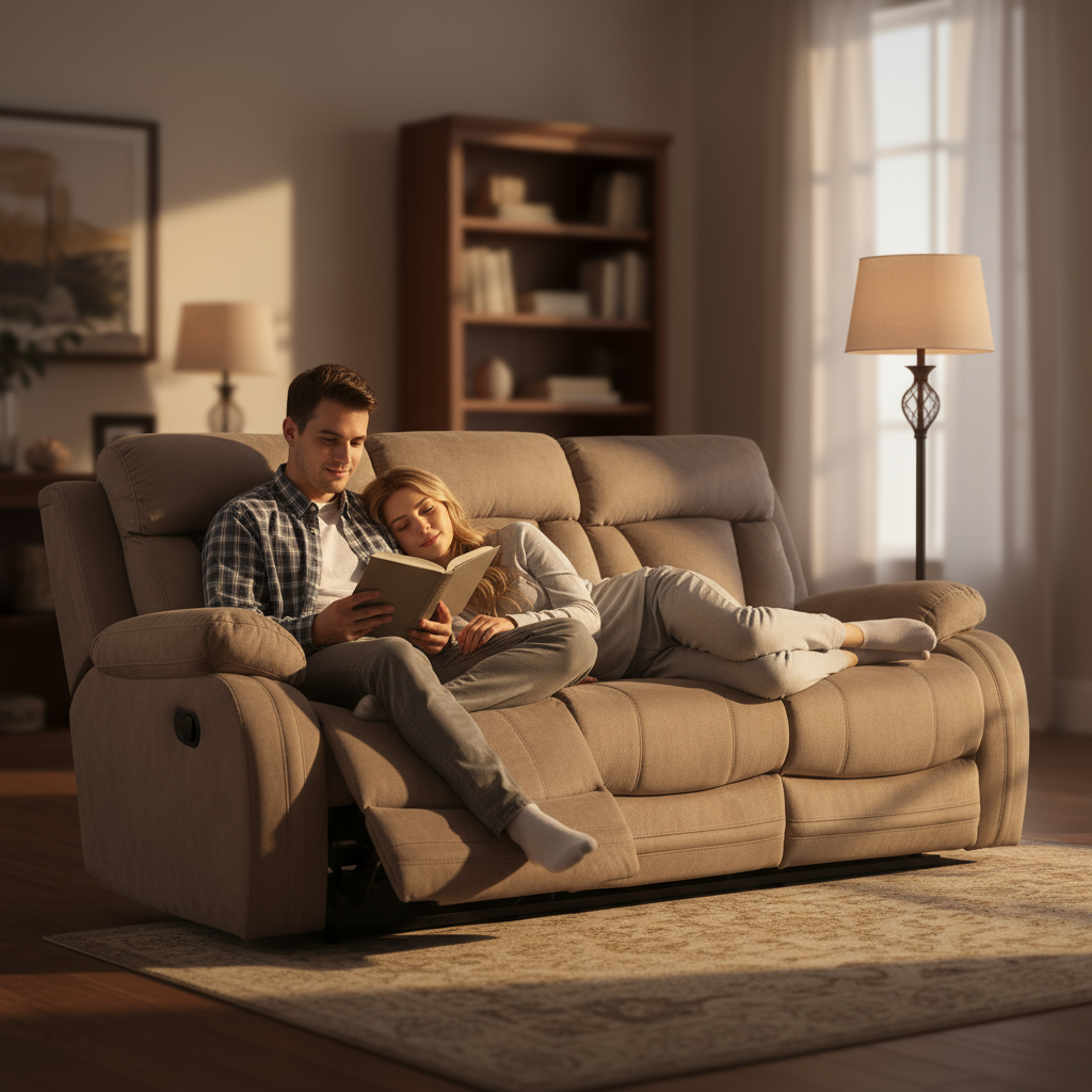 40" Modern Beige Fabric Sofa