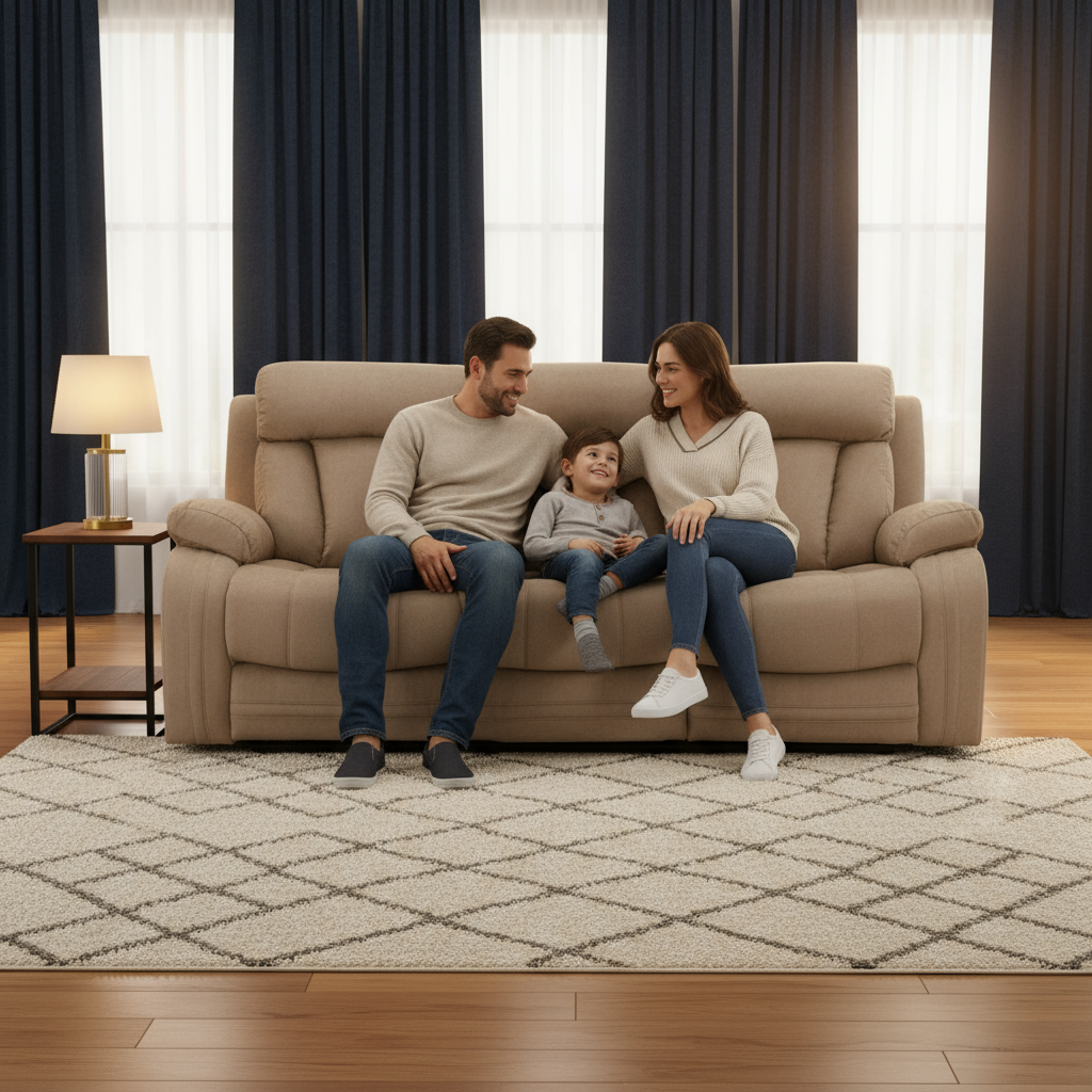 40" Modern Beige Fabric Sofa