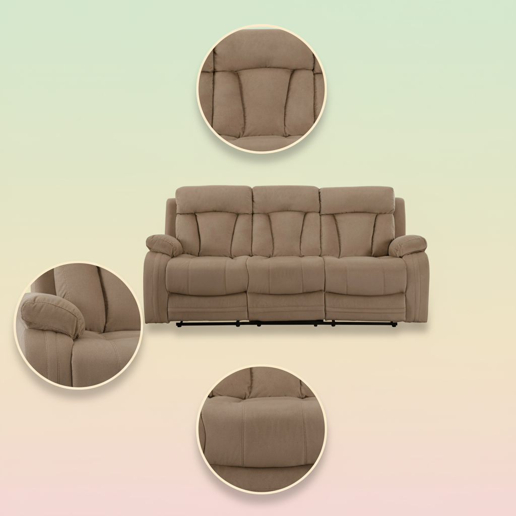40" Modern Beige Fabric Sofa