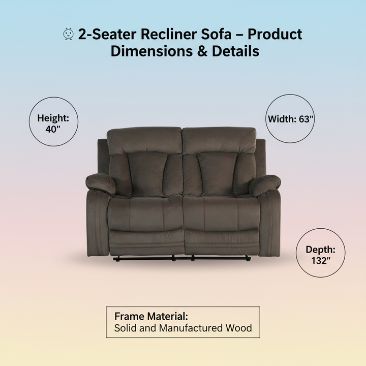 40" Modern Brown Fabric Loveseat