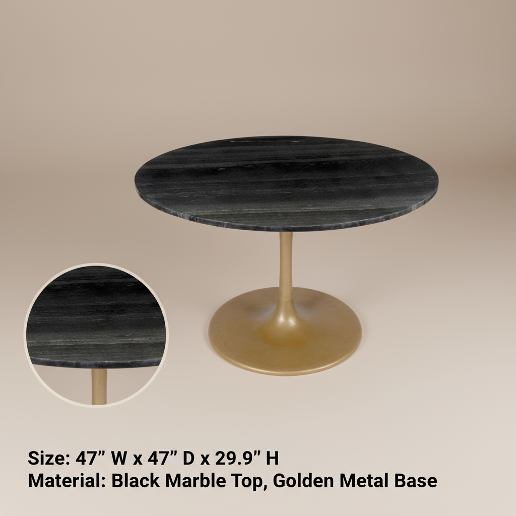 Taj Dining Table Black & Gold