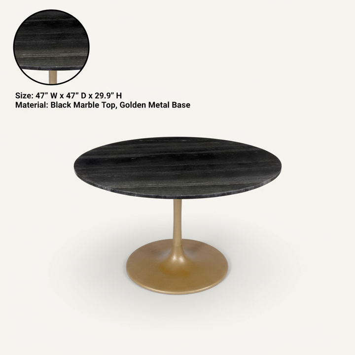 Taj Dining Table Black & Gold